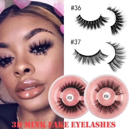 3D Mink Lashes Natural Long Thick Full Strip Fake Eyelashes Reusable Fluffy Wispy Mink False Eyelash Makeup Extension Tools
