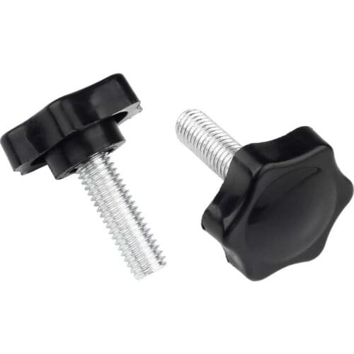 4pcs M6 six star plastic head adjustment hand screws handle plum shaped star screw black color 16mm-30mm length