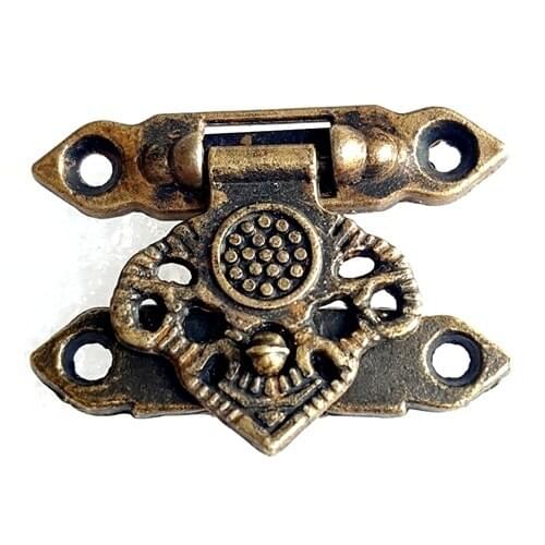 40pcs 37*26mm Zinc Alloy CLASP Agraffe Small Packing Buckle Antique Wooden Gift Box Cabinet Lock Jewellery Drawer Door Fix