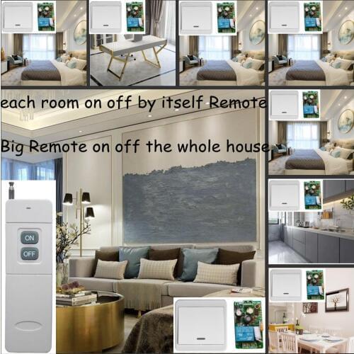 433 315 RF Remote Control Switch AC 110V 220V Lamp Light LED Bulb Wireless Switches Corridor Room Home Wall Remote Panel Switch