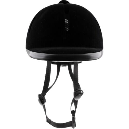 48-54cm Adjustable ABS Plastic Kids Youth Comfy Velvet Texture Equestrian Riding Helmet