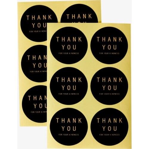 60pcs Dia.4cm Kraft Thank You Stickers Round Square Sealing Labels for Gift Envelopes DIY Scrapbooking Diary Stationery Sticker