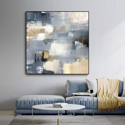Abstract Wall Art Canvas Painting Pictures Gray Landscape Poster and Prints Canvas Art for Living Room House Decoration NO FRAME