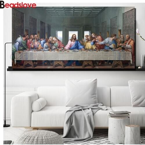 5d Diy Diamond Painting Last Supper Of Jesus large size full square drill,full round diamond embroidery mosaic home decor