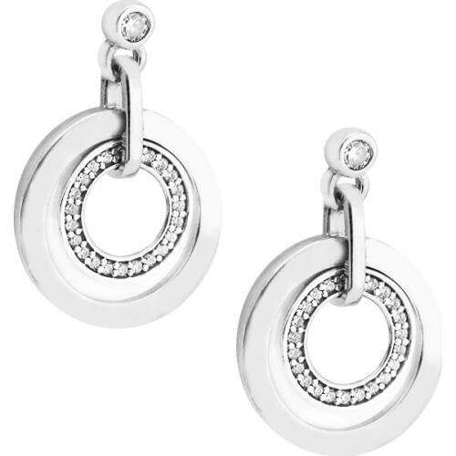 CKK 925 Sterling Silver Earring Circles Drop Earrings for Women Girl Wedding Earrings Fashion Jewelry accesorios mujer