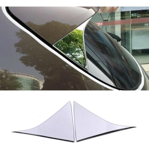 For Kia Sportage QL 2015-2019 Chrome Rear Window Spoiler Side Wing Triangle Cover Trim Molding Garnish Accessories Sticker