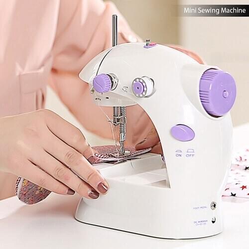 Mini Electric Sewing Machine Household Portable Foot Overlock Presser Foot Pedal Sewing