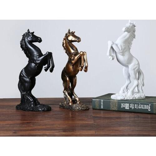 European Resin Horse Statue Decoration Living Room Office Ornament Horse Figure Home Accessories Horse Sculpture Modern Art