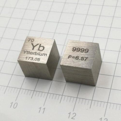 Ytterbium Metal 10mm Density Cube 99.99% Pure for Element Collection