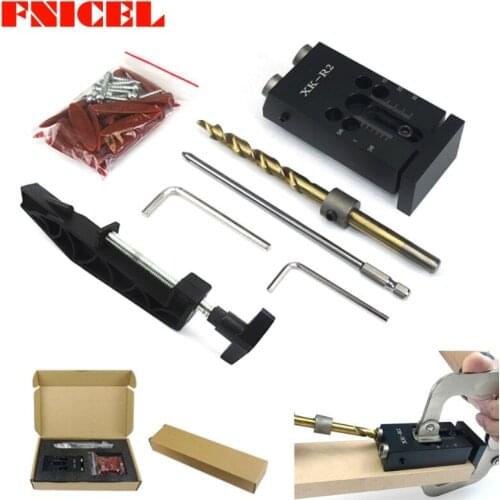Pocket Hole Jig Kit System Black For Wood Working & Joinery + Step Drill Bit Wood Work Tool Set With Box