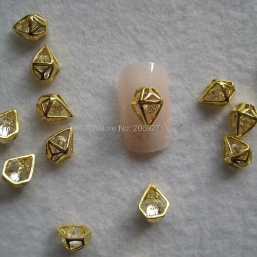 MD-630 10pcs Fancy Zircon Stone Gold Diamond Deco Metal Charms Metal Deco Charms Nail Art