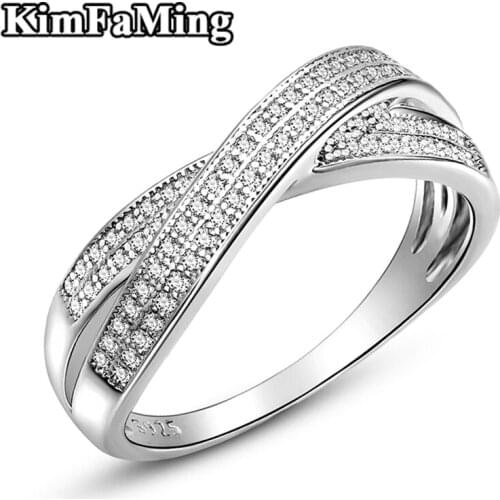Trendy Silver Cross Rings for Men Brilliant Cut White Zircon Pave Fine Jewelry Party /Aniversary/ Casual R083