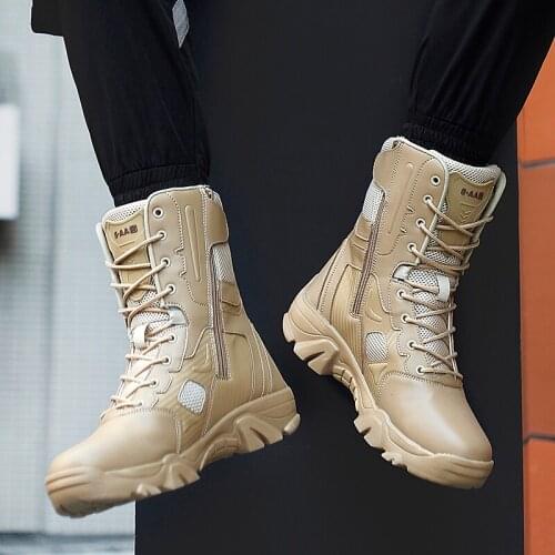 Mens sneakers boots and mens hombre casual safty breathable autumn shoes working Men black leather vintage para botas for work