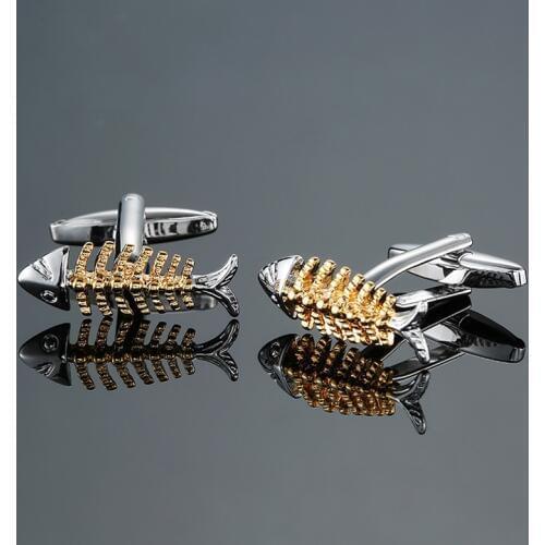 DY The new high quality gold fish Cufflinks fashion Mens French shirt Cufflink free shipping