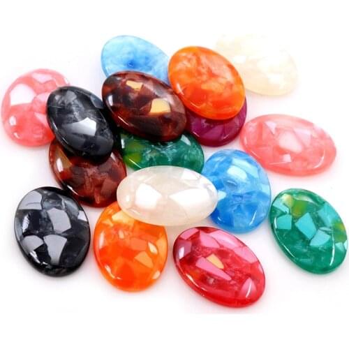 New Fashion 10pcs 18x25mm Mix Colors Artificial shells Flat Back Resin Flower Cabochons Cameo G6-42