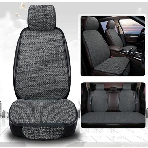 New Flax Car Seat Cover Protector Linen Front Rear Back Cushion Protection Pad Mat Backrest for Auto Interior Truck Suv Van