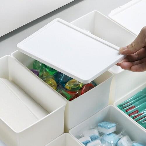 Plastic with Cover Storage Box Desktop Drawer Classification Storage Finishing Box Dustproof Small Items Sundries Organizer Cas