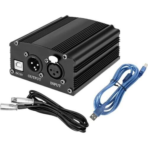 Portable 1 Channel 48V USB Phantom Power USB Cable XLR 3Pin Microphone Cable for Any Condenser Microphones Accessories 77HA