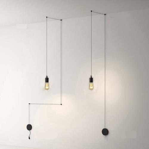 Post-Modern Simple Creative DIY Geometric Line Led E27 Pendant Light for Foyer Living Room Dining Room 1/3/6/9 Heads 110/220V