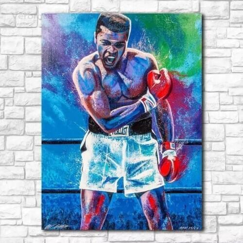 Muhammad Ali Boxing Star Sports Poster Abstract Canvas Painting Art Print for Boys Bedroom Home Decor Wall Picture