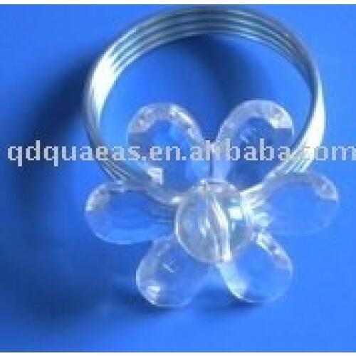 Clear flower napkin ring, napkin holder