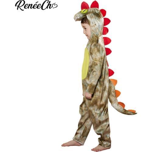 Reneecho Child Dinosaur Costume Halloween Costume For Kids Animal Jumpsuit Boys Birthday Party Carnival Purim Cosplay