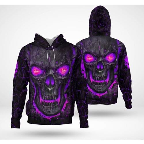 Purple Skull 3D Hoodies Printed Pullover Men For Women Funny Sweatshirts Fashion Cosplay Apparel Sweater Drop Shipping 01