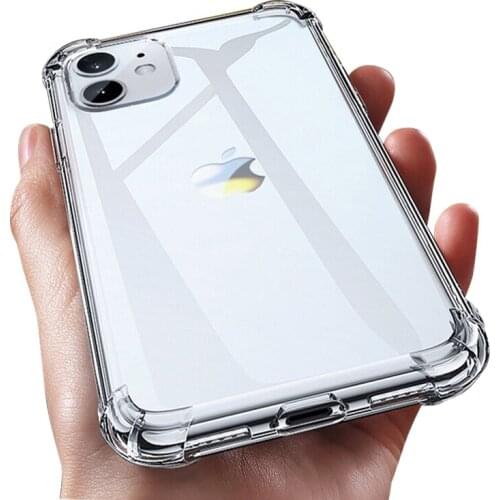 Luxury Transparent Shockproof Silicone Case For iPhone 11 X Xr Xs Max Case 12 11 Pro Max 8 7 6s Plus SE Case Silicone Back Cover