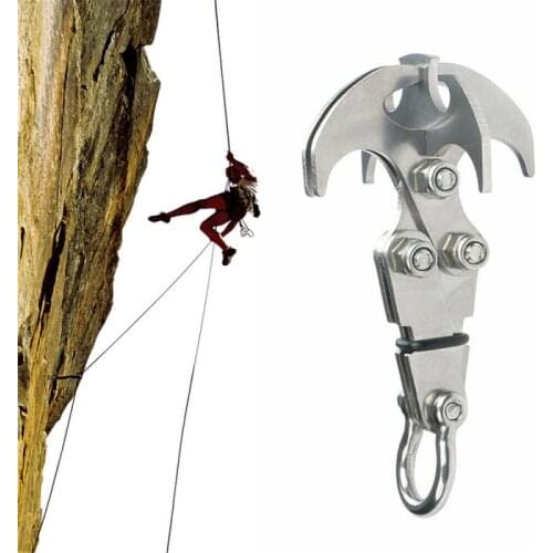 1PC Stainless Steel Survival Folding Grappling Hook Climbing Claw Accessories Gravity Hook Key Chain Car Traction Rescue EDC Hot
