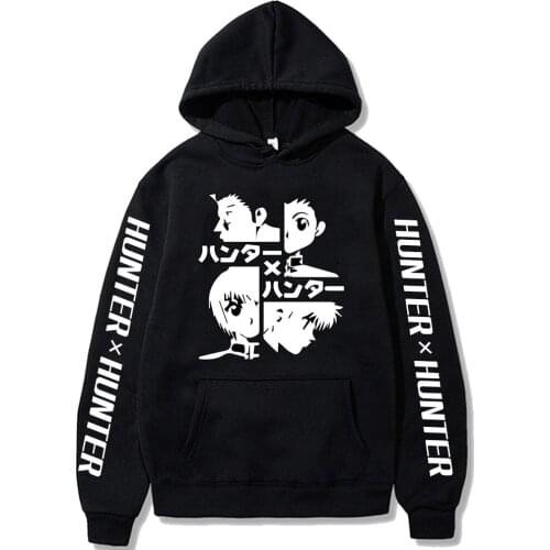 Men Women Unisex Anime Harajuku Hunter X Hunter Leorio PaladiKnight Kurapika GON FREECSS Killua Zoldyck Friend Hoodie Sweatshirt