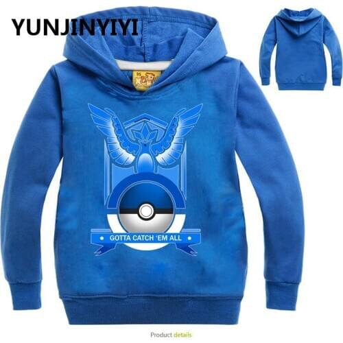 Pocket Monsters Printed Hoodie Tops Sweatshirts Coat Unisex Long Sleevefor children and teenager