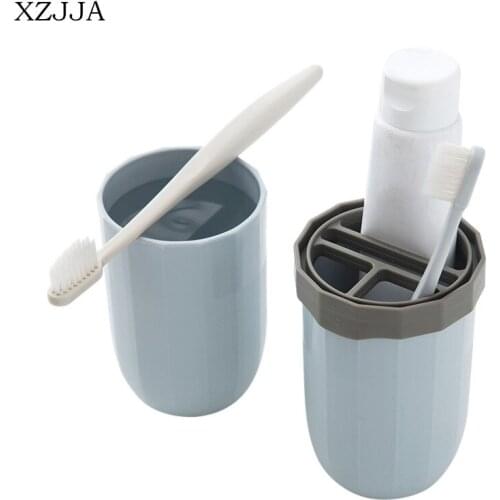 XZJJA Portable Travel Set Wash Gargle Cup Toothbrush Toothpaste Storage Box Toiletries Storage Organizer Plastic Box Container