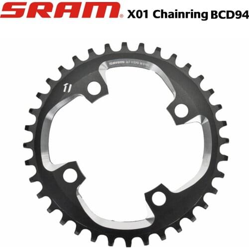 SRAM X01 X-Sync 4-Bolt Chainring 94mm BCD,BCD94, 36T / 38T - Black