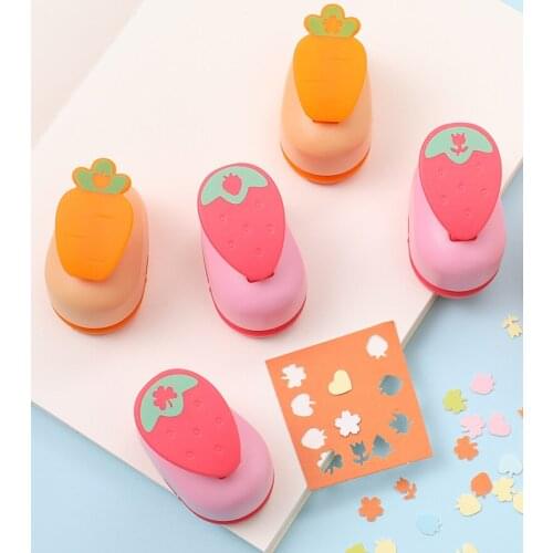 1PC Vegatable Fruit Mini Portable Kids Craft Paper Puncher Scrapbook Punches Circle Stoten Cutter Office Student Stationary DIY