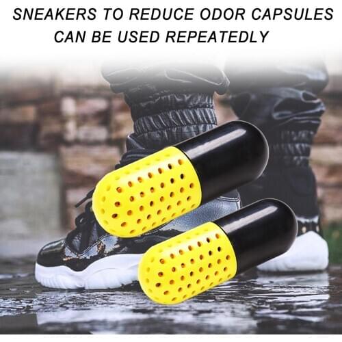 2Pcs Deodorant Capsule Shape Reusable ABS Shoes Smell Remover for Sneakers
