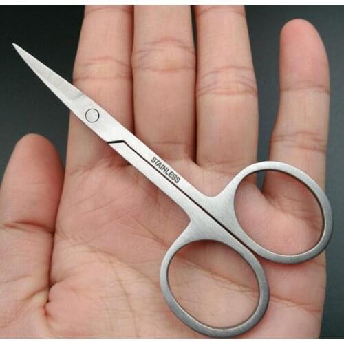 200pcs Makeup Eyebrow Scissor With Sharp Head Stainless Steel Women Brow Beauty Make-up Tool Curved Manicure Cuticle Cutting #36