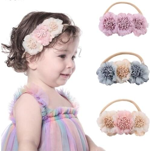 A-STYLE Girls Rose Flower Elastic / Nylon Headband 36Pcs/Lot For Newborn Baby Kids Headwear Hair Accessories