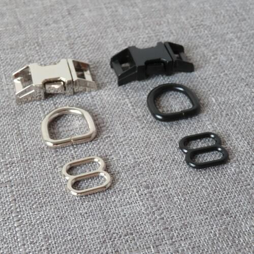50Sets 10mm Webbing Metal D Ring Breakaway Buckle Straps Belt Loop For Small Dog Cat Collar Harness Bag Shoes Sewing Accessory