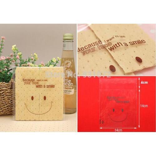 5000 Smiling Face Clear Cellophane Cookie Bag,Plastic Slef Adhesive Seal, For Christmas Bakery Gift Packing Packaging
