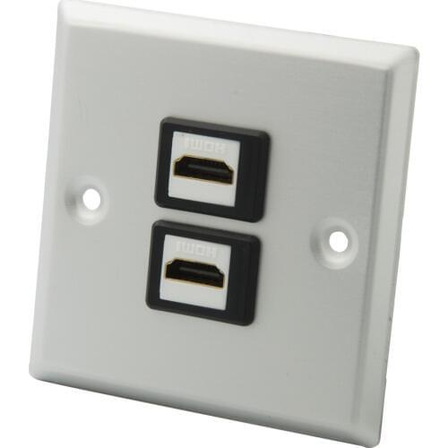 86 Style Aluminum Dual Ports HDMI Female To Female Wall Plate