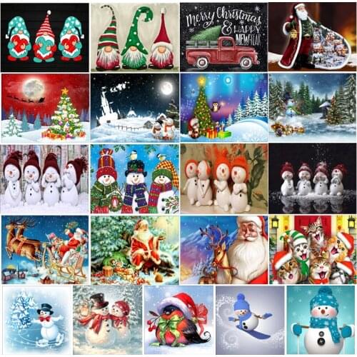 New Christmas 5D Diamond Painting Diy Diamond Mosaic Embroidery Snowman Animal Cross Stitch Christmas Home Decoration