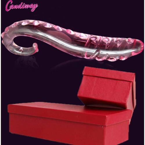 Hippocampus Shape Pink Color Anal Glass Dildo Butt Plug Women Sex Toys,Adult Products for Women male Masturbation