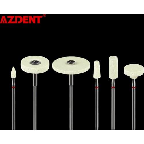 AZDENT Dental Lab Ceramic Diamond Stone Grinder Zirconia Porcelain Polish Polisher Polishing Grit Fine 2.35mm 6 Sizes