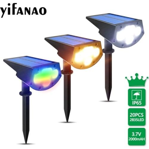 2in 1 Wireless Solar Lights Outdoor Waterproof 2000mAH Solar Wall Lamp RGB Solar Landscape Lights Sunlight for Garden Decoration