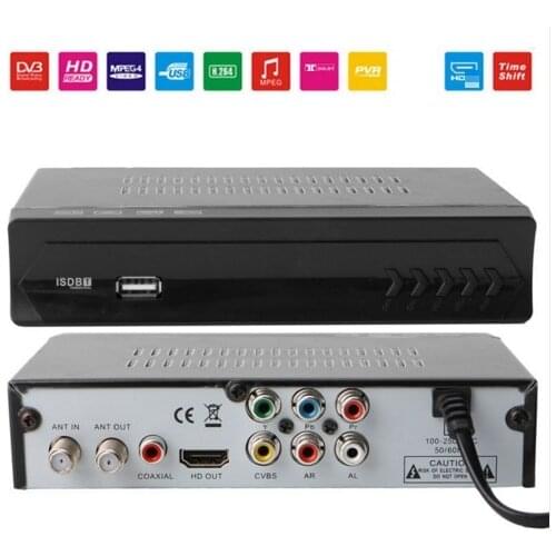 Brazil Peru VHF UHF Antenna Digital Terrestrial ISDB-T TUNER TV Receiver 1080P SET TOP BOX Support USB Record EPG HD-MI Out