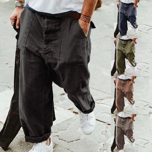 Wide Leg Hip Hop Pants Men Casual Cotton Harem Cargo Pants Loose Baggy Trousers Streetwear Plus Size Joggers Menспортивные Штаны