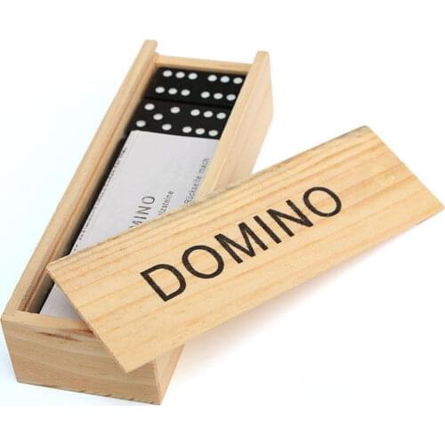 28Pcs Wooden Domino Board Games Domino Blocks Kits Travel Funny Table Game Kid Early Learning Children Educational Toys Gifts