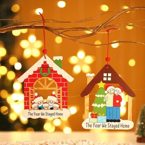 Wooden Christmas Pendant Masks Elderly Christmas Tree Ornaments Decoration Creative Supplies 2020 Special Home Xmas Gift Decor