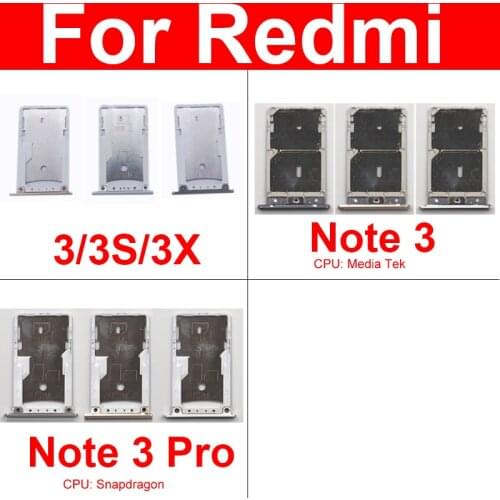 Sim Card Tray Holder For Xiaomi Redmi 3 3s 3x Sim Micro Reader Card Slot Adapters Card Socket Replacement Repair Parts