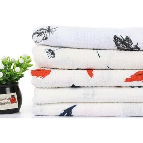 White Cotton Crepe Fabric Material 50x135cm Pure Cotton Crepe Fabric By Meters Cartoon Print Cotton Crepe Fabric for DIY Sewing